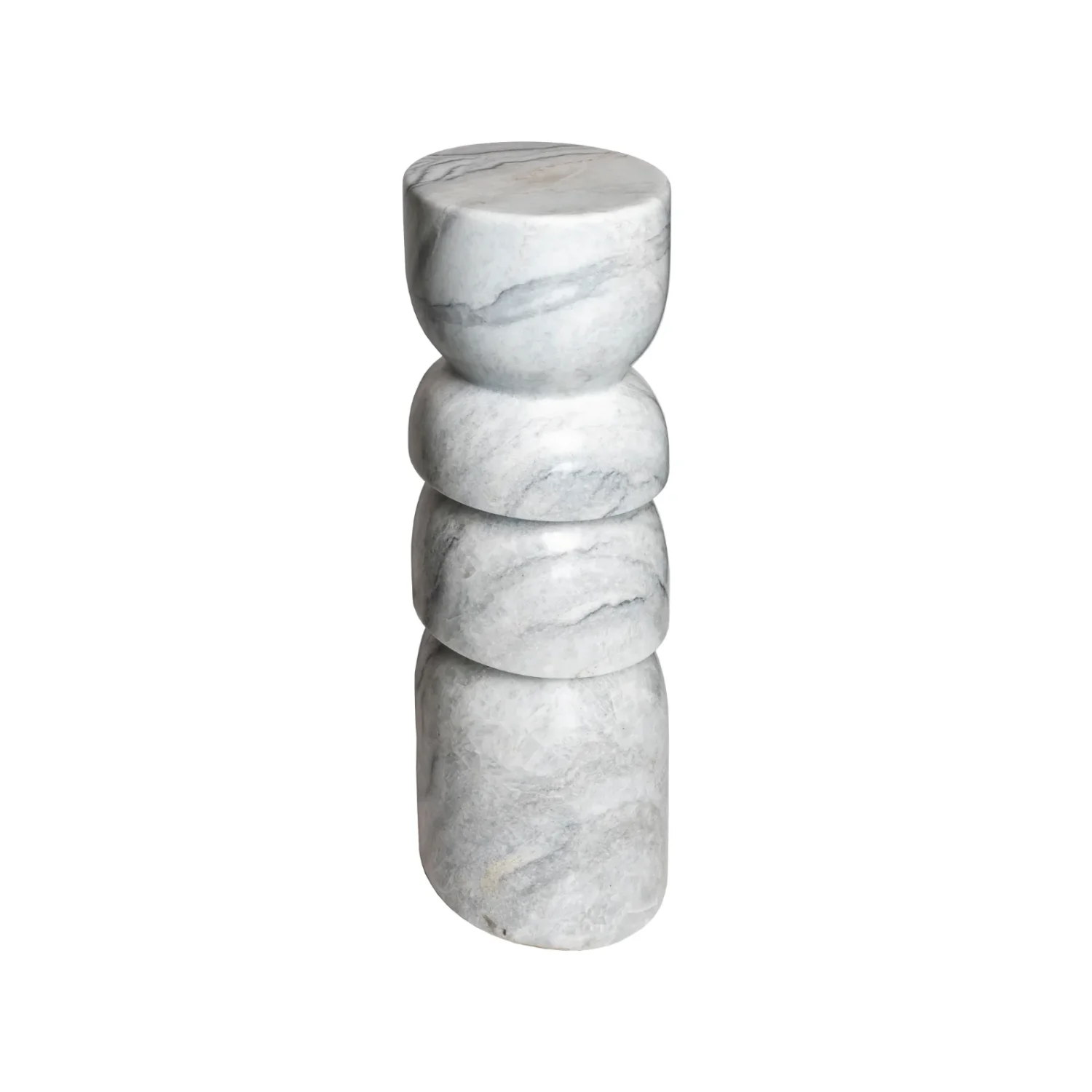 Escultura Apilable Anillos Mármol Blanco