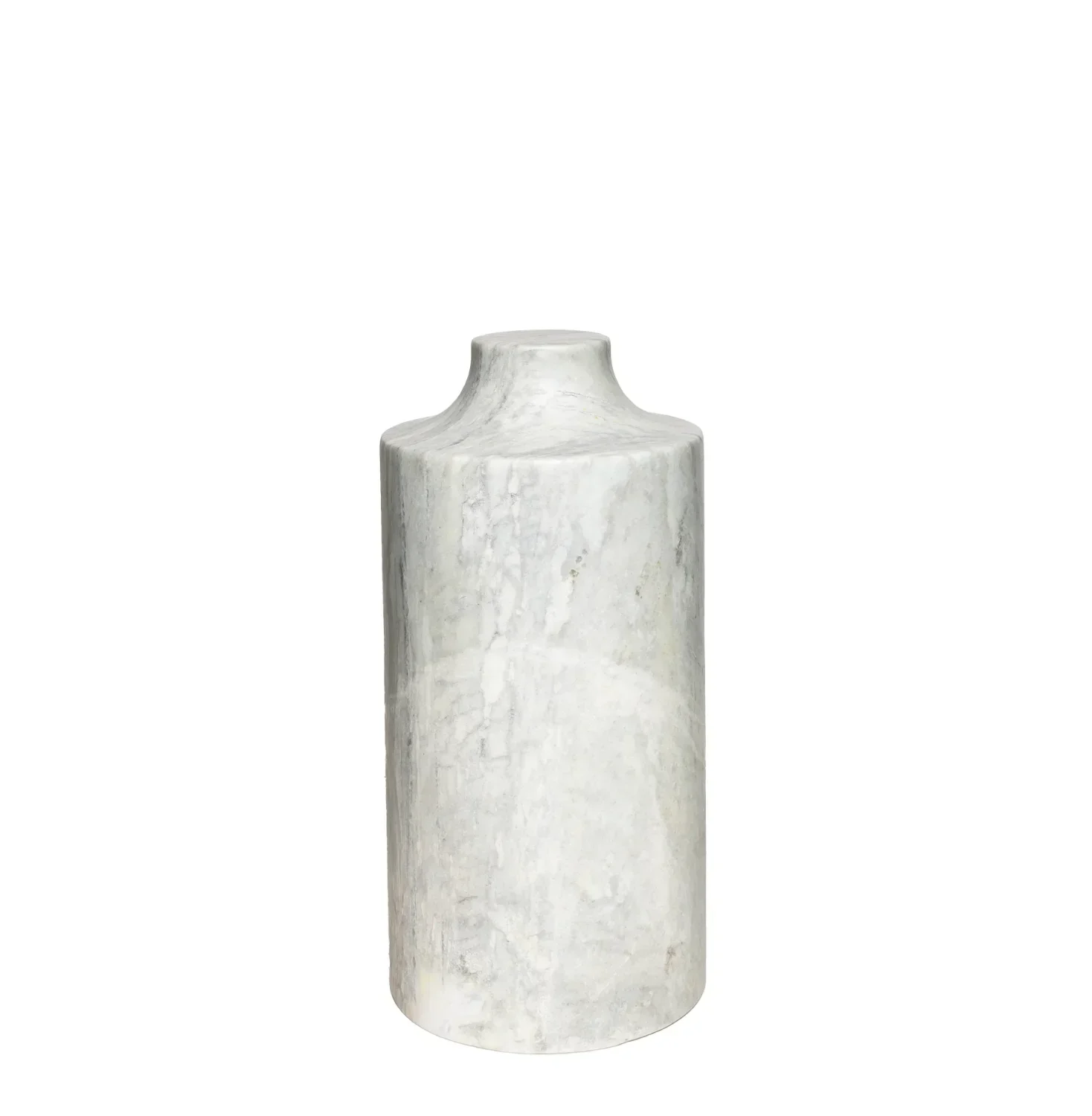 Florero Cilíndrico Mármol Blanco